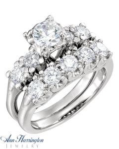 Platinum 5/8 ct tw Diamond Engagement Ring, 5.2 mm Semi Setting