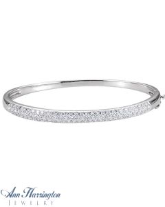14k White Gold 1 1/2 ct tw Diamond Antique Style Bangle Bracelet