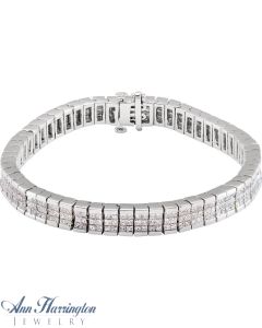 14k White Gold 8 3/8 ct tw Princess Cut Diamond Tennis Bracelet