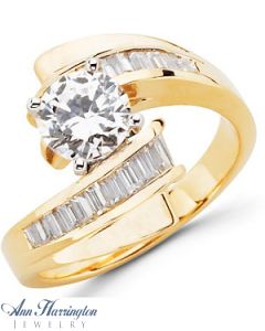 14k Yellow Gold 1/2 ct tw Diamond Engagement Ring, Semi Mounting, F1289