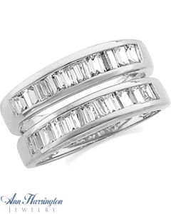 14k White Gold 1 1/2 ct tw Diamond Baguette Ring Guard, F1300