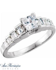 14k White or Yellow Gold 1/3 ct tw Diamond Engagement Ring Semi Mounting, F1313