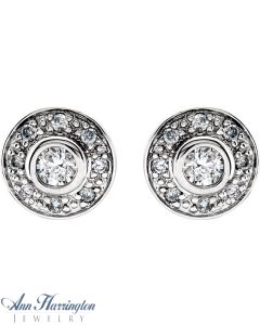 14k White Gold 1/4 ct tw Diamond Bezel Earrings