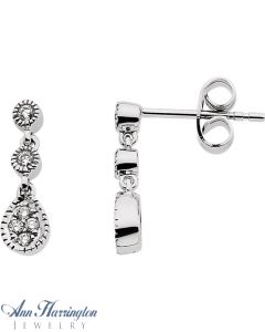 14k White Gold 1/8 ct tw Diamond Vintage Earrings