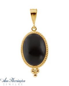 14k Yellow Gold 14x10 Cab Genuine Onyx Pendant