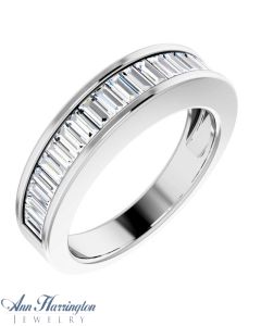 14k White, Yellow Gold or Platinum 1 ct tw Diamond Baguette Anniversary Band