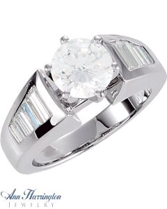 Platinum 9/10 ct tw Diamond Engagement Ring, Semi Mounting