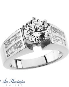 Platinum 1 1/4 ct tw Diamond Engagement Ring, Semi Mounting