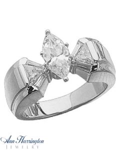 14k White Gold 1/2 ct tw Diamond Engagement Ring Semi Mounting