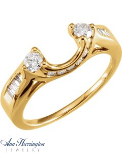 14k Yellow Gold 1/2 ct tw 2 Stone Diamond Ring Enhancer, F2323