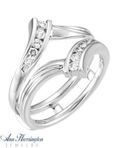 14k White or 2-Tone Gold 1/4 ct tw Diamond Bypass Ring Guard, F2337