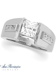 14k White Gold 1/5 ct tw Diamond Cathedral Engagement Ring, Semi Mounting