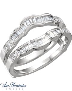 14k White Gold 1/2 ct tw Diamond Baguette Ring Guard, Ring Guards, Ring Enhancer, Ring Enhancers, F2399