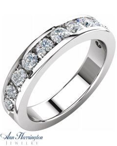 14k White, Yellow Gold or Platinum 1 ct tw Diamond Anniversary Band