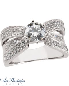 14k White or Yellow Gold 1/2 ct tw Diamond Pave Engagement Ring Semi Mounting
