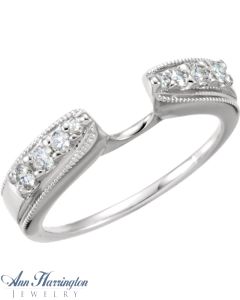 14k White or Yellow Gold 1/4 ct tw Diamond Antique Style Ring Enhancer, F3061