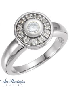 14k White Gold 3/8 ct tw Diamond Vintage Engagement Ring
