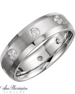 14k White Gold 1/2 ct tw Diamond Women's and Men's 6 mm Wedding Band
