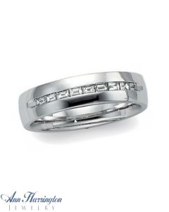 14k White Gold 3/8 ct tw Women's and Men's Diamond Wedding Band, F3472