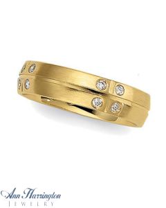 14k Yellow or White Gold 3/8 ct tw Women's And Men's Diamond Wedding Band