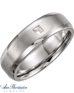 14k White Gold 1/6 ct Women's and Men's Diamond Wedding Band