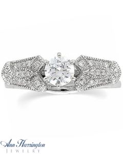 14k White Gold 1/5 ct tw Diamond Antique Style Ring Enhancer, F3975