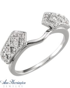 14k White, Yellow Gold or Platinum 1/5 ct tw Diamond Antique Style Ring Enhancer, F3976