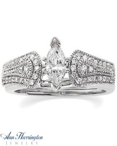14k White Gold 1/4 ct tw Diamond Antique Style Ring Enhancer, F3977