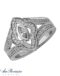 14k White Gold 3/4 ct tw Marquise Diamond Engagement Ring, F3989