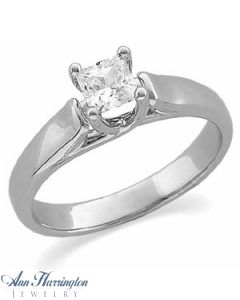 14k White, Yellow Gold or Platinum 1/4 or 1/2 ct Princess Cut Diamond Engagement Ring