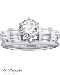 14k White or Yellow Gold 5/8 ct tw Diamond Baguette Ring Enhancer, F4852