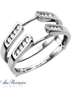 14k White or Yellow Gold 1/4 ct tw Diamond Cathedral Ring Guard, F51357