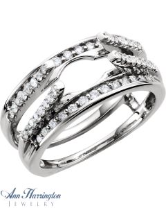 14k White or Yellow Gold 1/2 ct tw Diamond Pave Cathedral Ring Guard, F51359