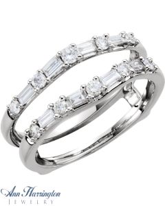 14k White or Yellow Gold 1/2 ct tw Baguette & Round Diamond Ring Guard, F51360