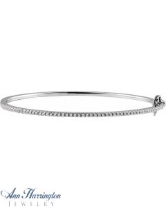 14k White Gold 1/2 ct tw Diamond Antique Style Bangle Bracelet