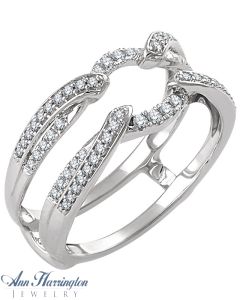 14k White Gold 1/3 ct tw Diamond Antique Style Ring Guard