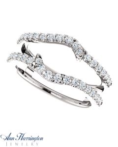14k White Gold 1/2 ct tw Diamond Antique Style Ring Guard, F51993