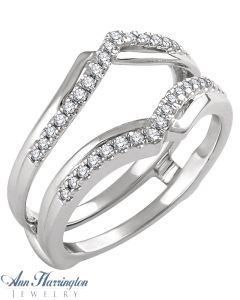 14k White Gold 1/4 ct tw Diamond Antique Style Ring Guard, F51994