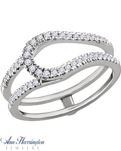 14k White, Yellow or Rose Gold 1/3 ct tw Diamond Antique Style Ring Guard, F52099