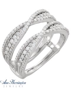 14k White, White and Yellow or White and Rose Gold 3/4 ct tw Diamond Antique Style Ring Guard