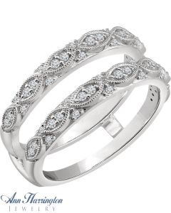 14k White, Yellow or Rose Gold 1/4 ct tw Diamond Antique Style Ring Guard, F52567