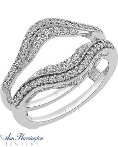 14k White, Yellow or Rose Gold 1/2 ct tw Diamond Antique Style Contour Ring Guard