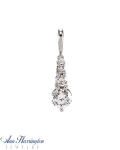 14k White Gold 1 ct tw Journey Diamond Pendant