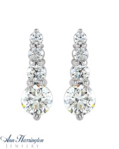 14k White Gold 1 ct tw Journey Diamond Earrings