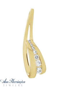 14k Yellow or White Gold 1/3 ct tw Journey Diamond Pendant