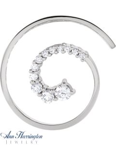 14k White or Yellow Gold 1/2 ct tw Journey Diamond Spiral Pendant