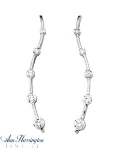 14k White or Yellow Gold 1 ct tw Journey Diamond Earrings