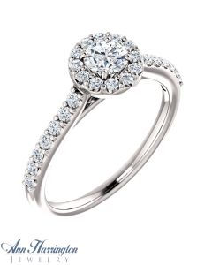 14k White Gold 1/2 ct tw Diamond Vintage Style Engagement Ring, F5572