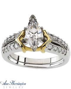 14k 2-Tone or White Gold 1/4 ct tw Diamond Antique Style Ring Enhancer