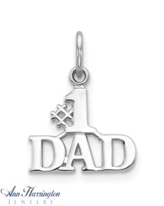 14k White Gold #1 Dad Charm